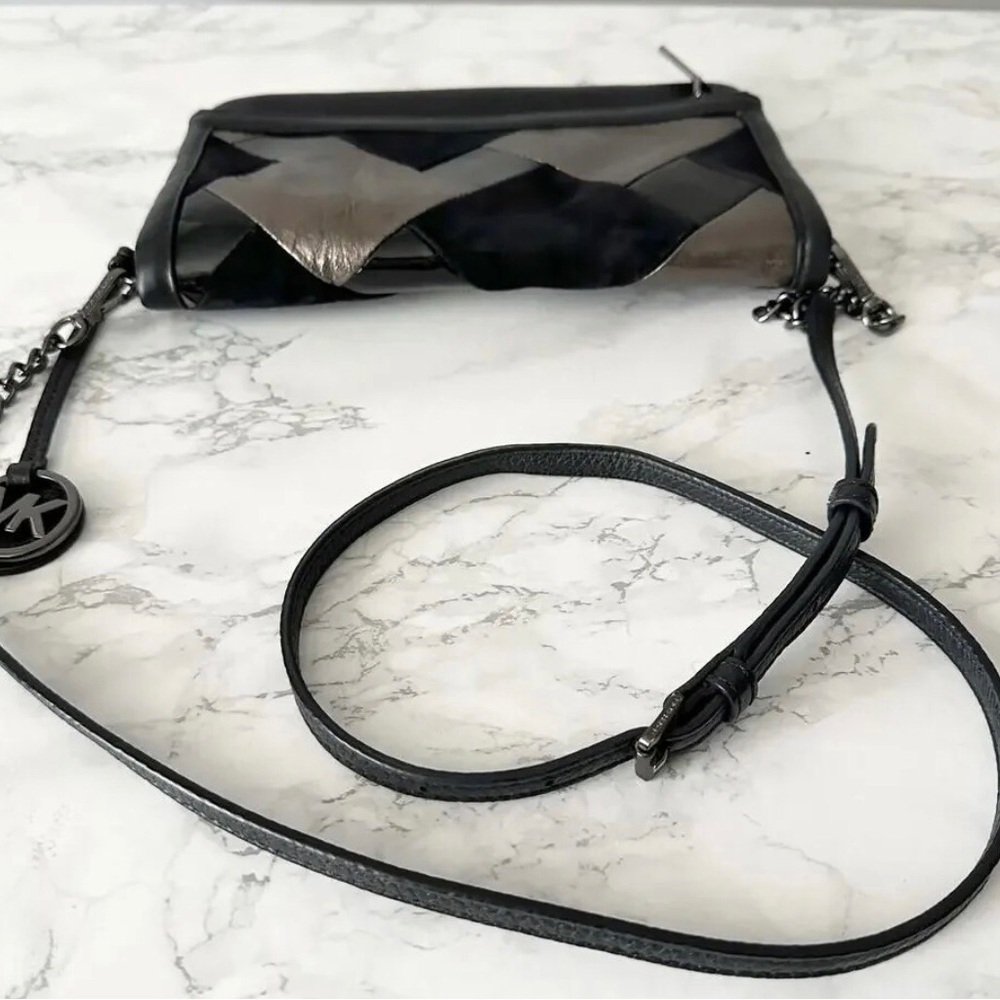 Michael Kors Black And Metallic Patchwork Crossbo… - image 5